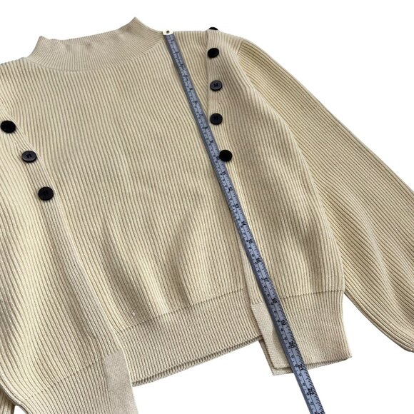 Fray I.D‎ Cotton Cashmere Blend Butter Yellow Sweater S Minimalist Quiet Luxury - Picture 7 of 8